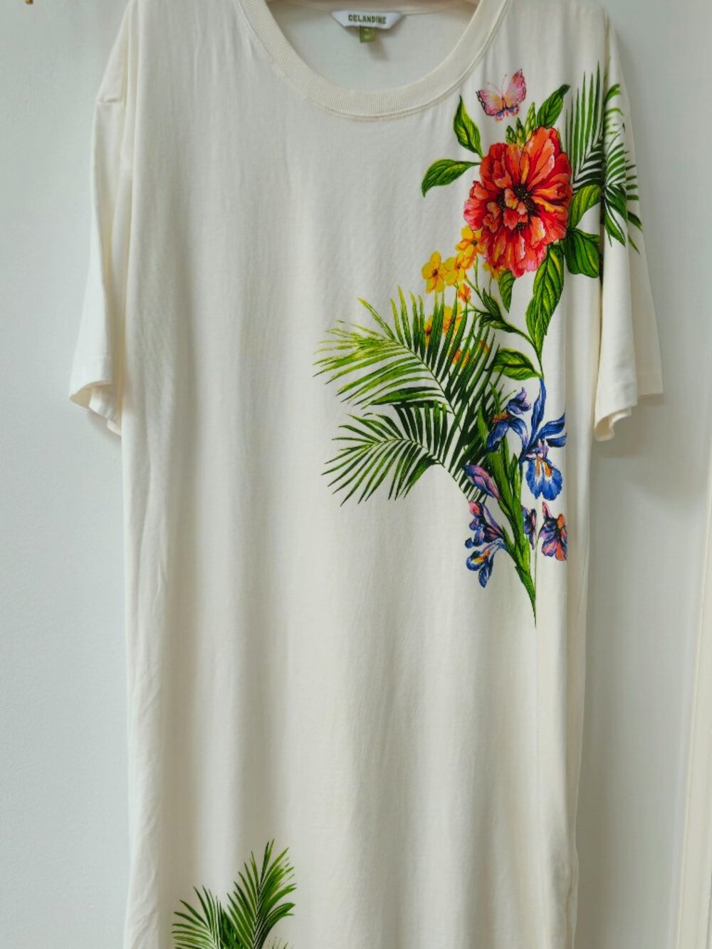 Anthropologie Tropical Tshirt Maxi Dress Beach Cover up